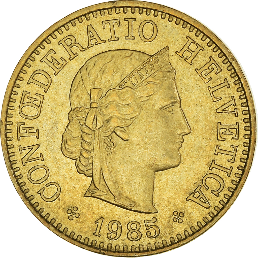 Moneda, Suiza, 5 Rappen, 1985