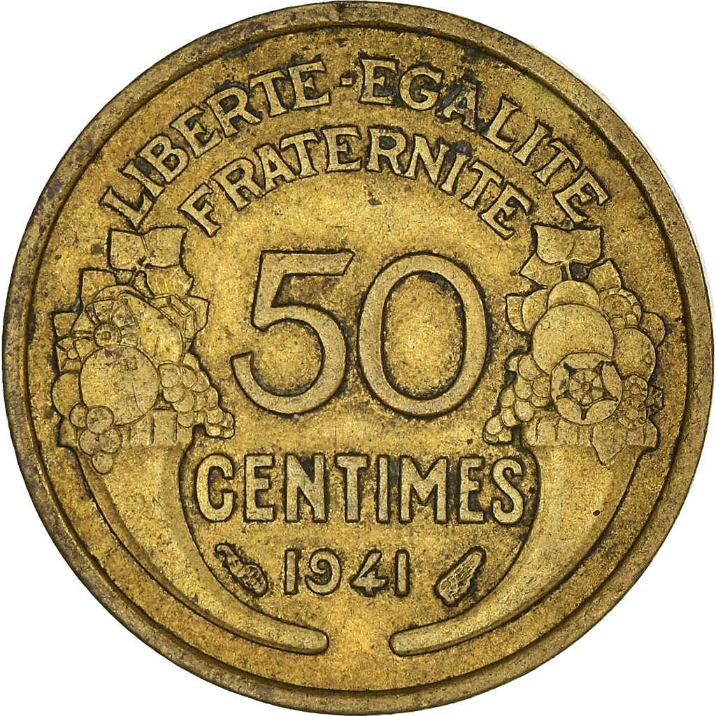 Moneda, Francia, 50 Centimes, 1941