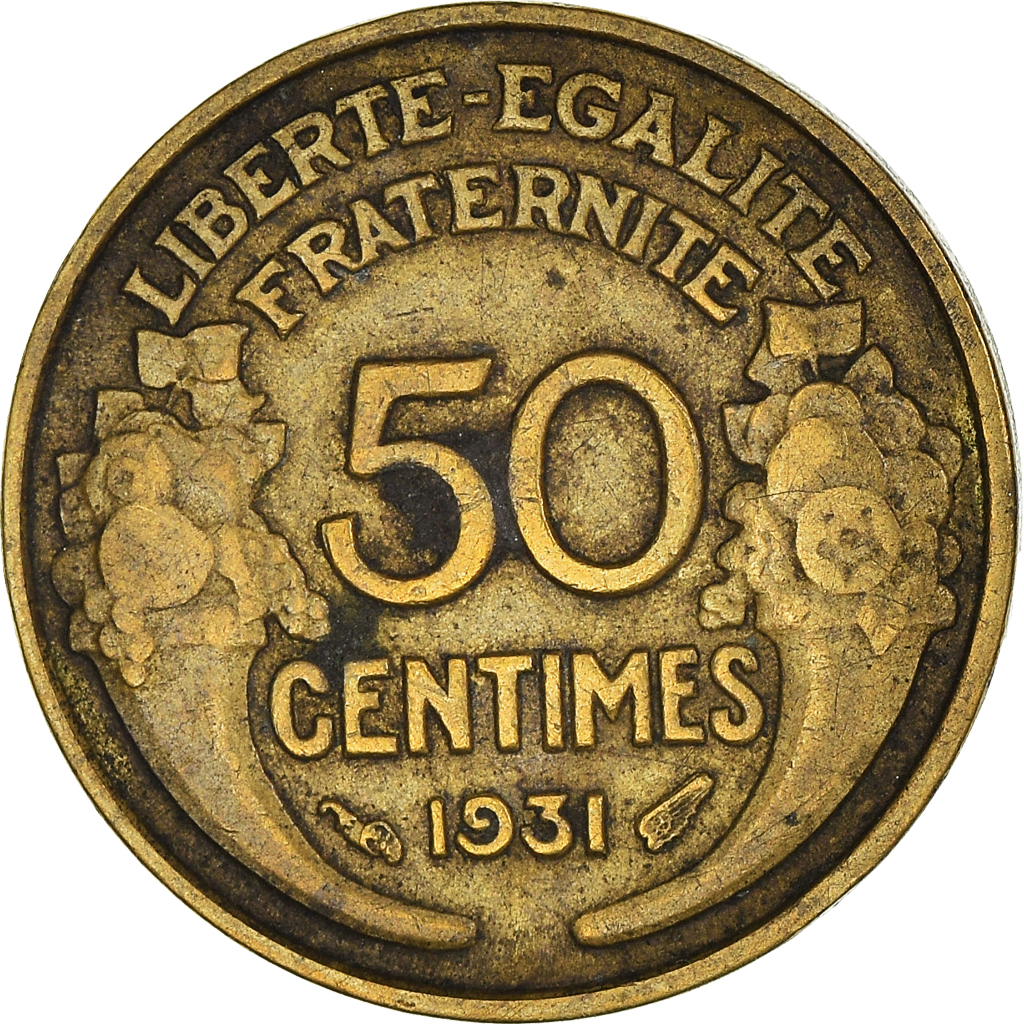 Moneda, Francia, 50 Centimes, 1931