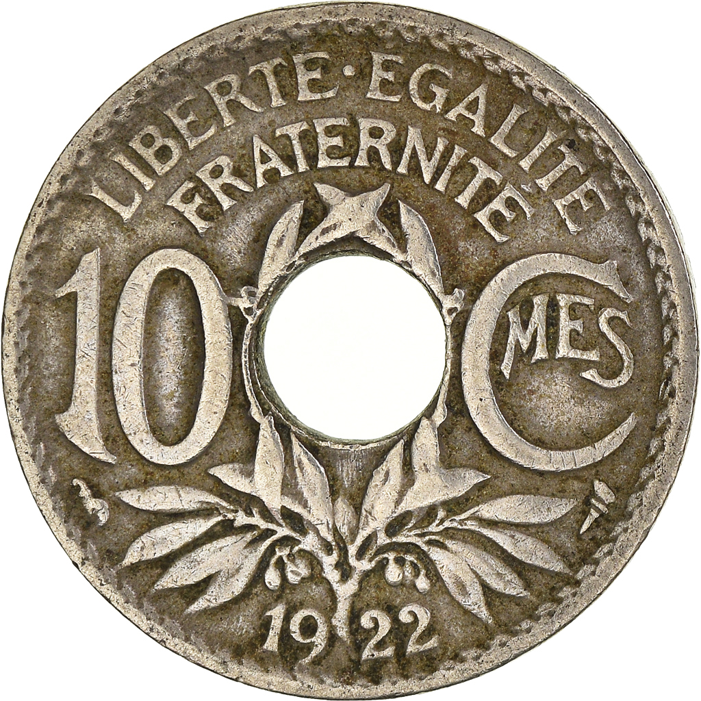 Moneda, Francia, 10 Centimes, 1922