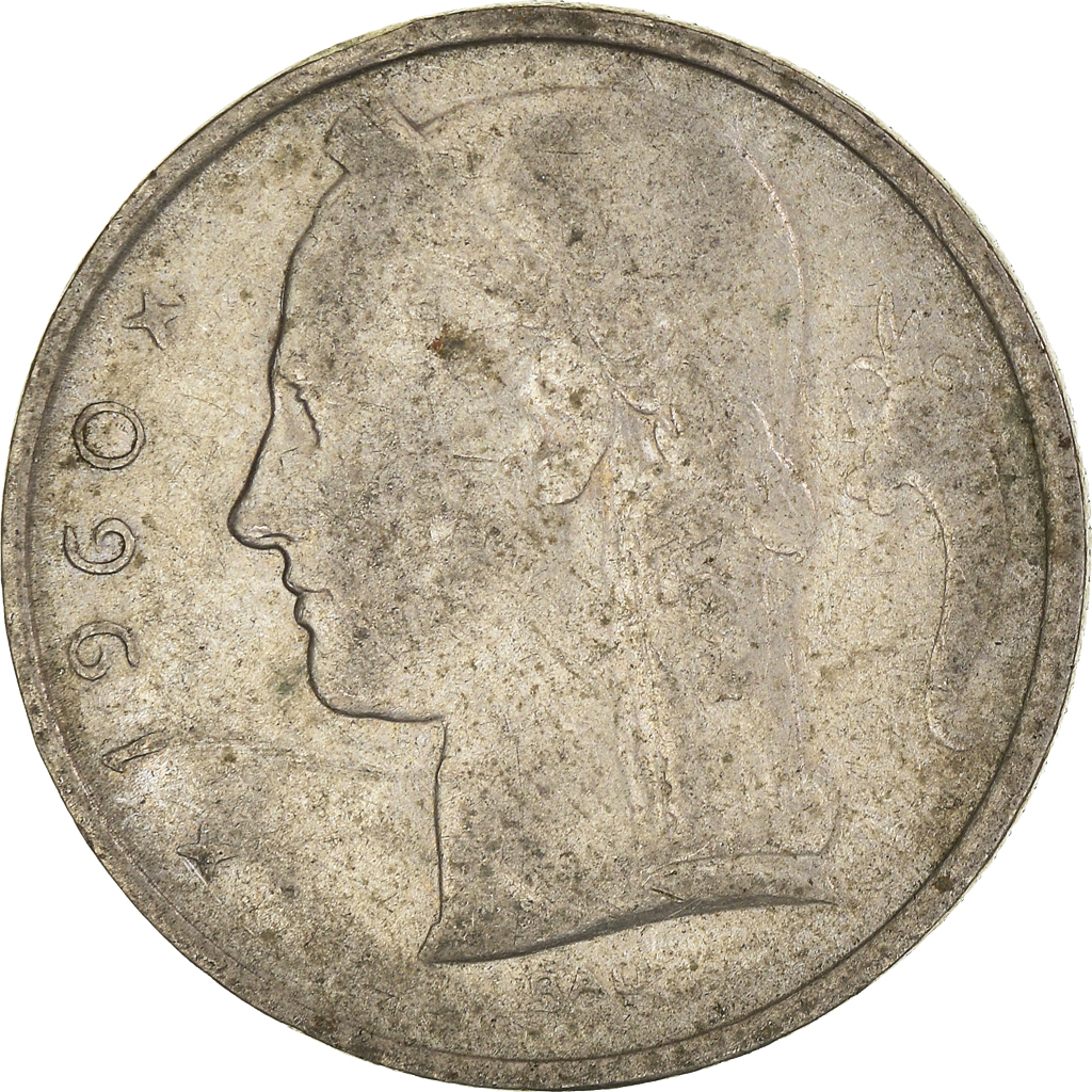Moneda, Bélgica, 5 Francs, 5 Frank, 1960
