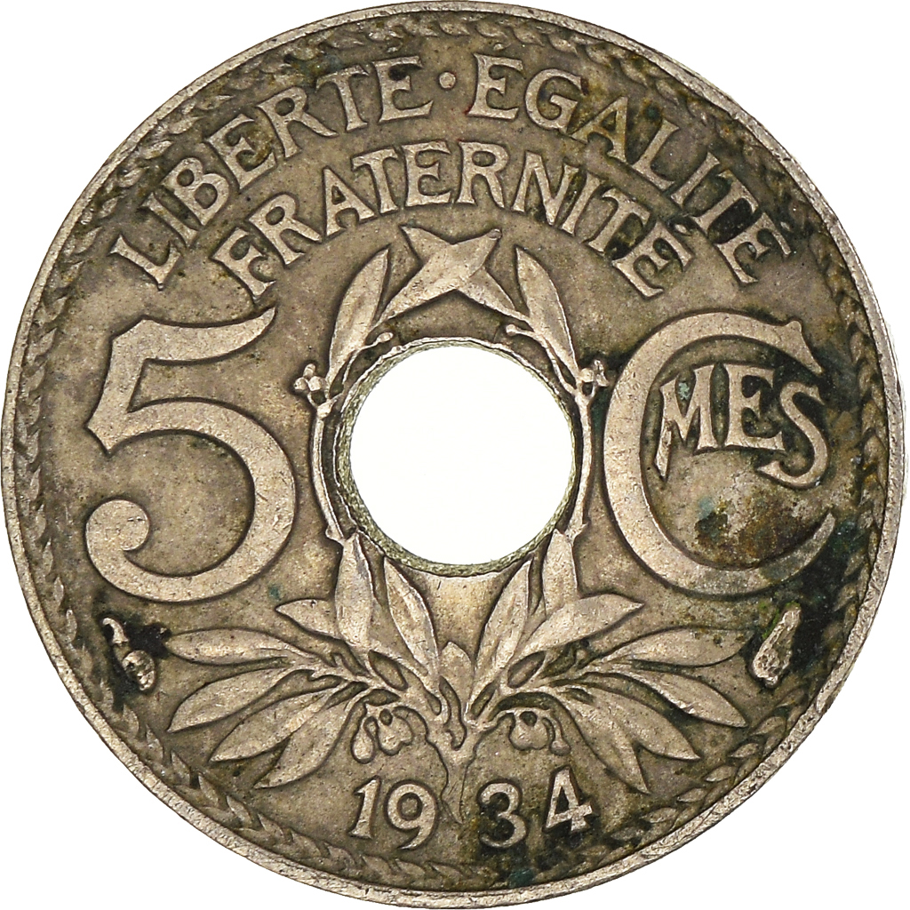 Moneda, Francia, 5 Centimes, 1934