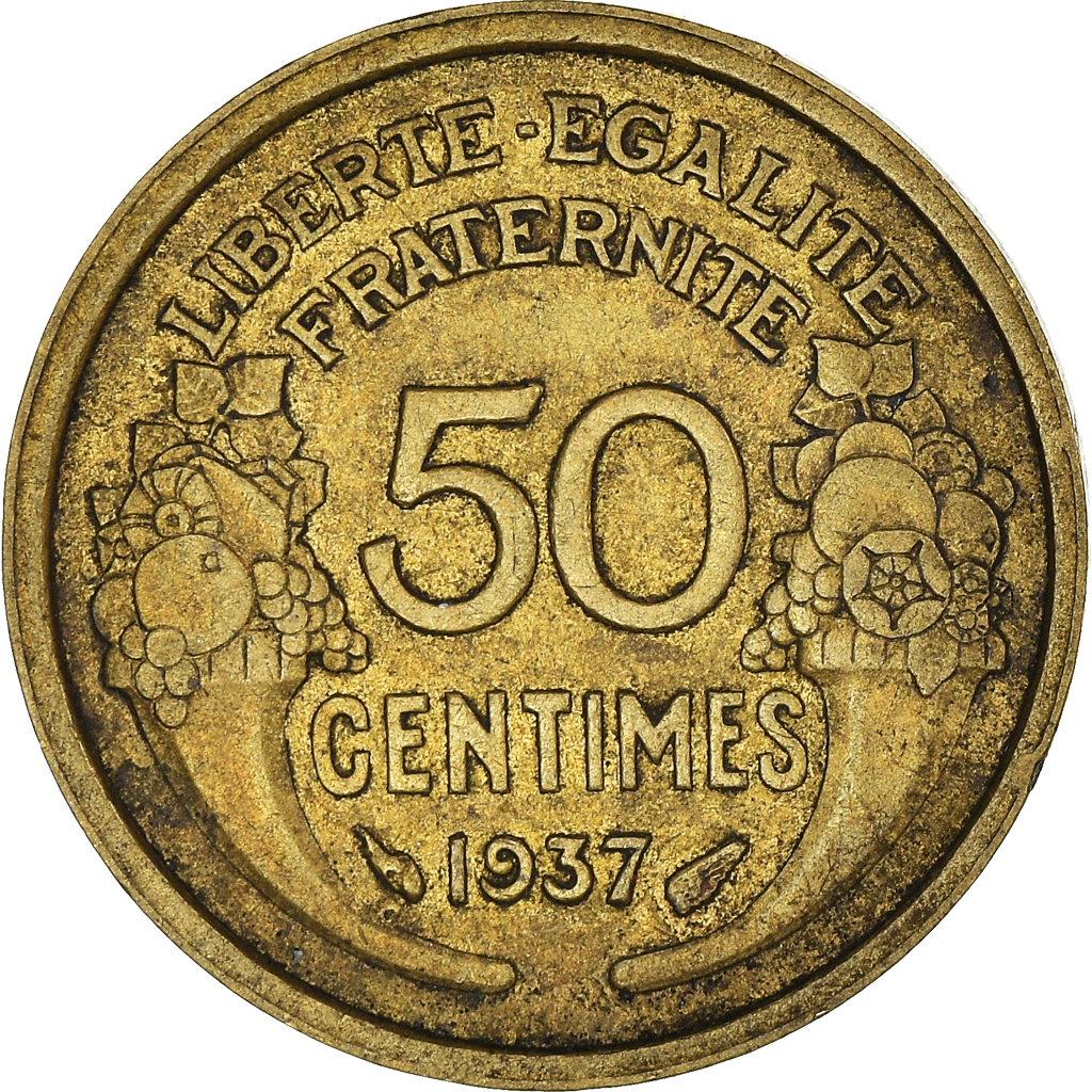 Moneda, Francia, 50 Centimes, 1937