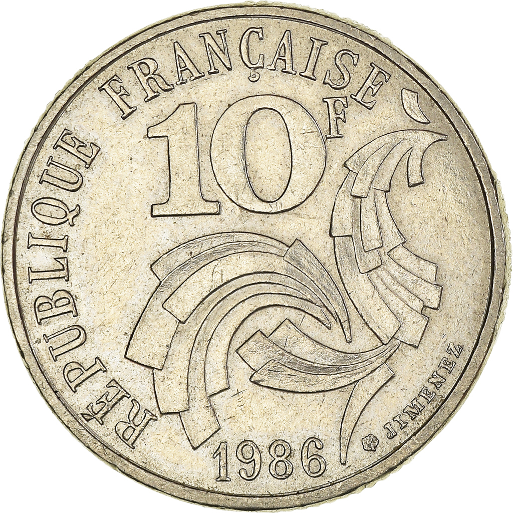Moneda, Francia, 10 Francs, 1986