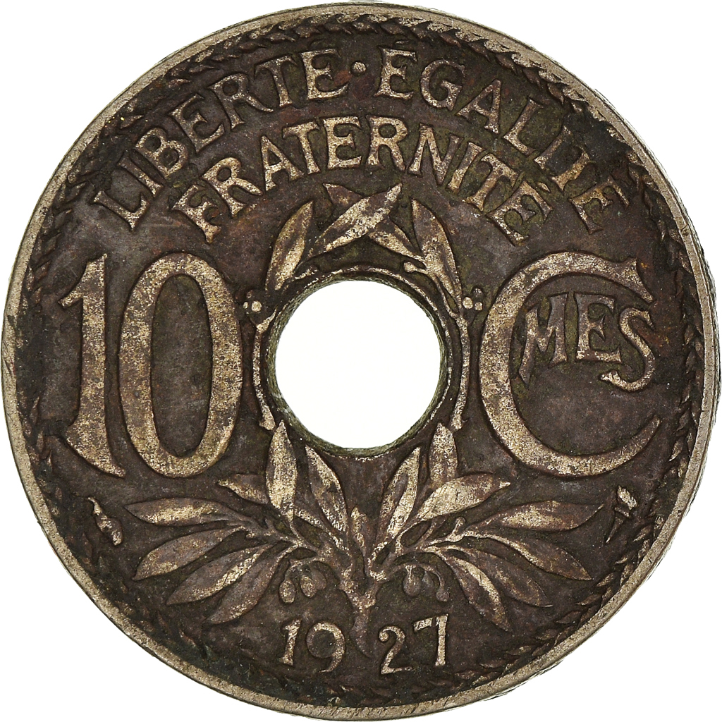 Moneda, Francia, 10 Centimes, 1927
