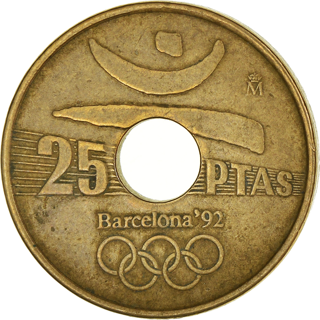 Moneda, España, 25 Pesetas, 1990