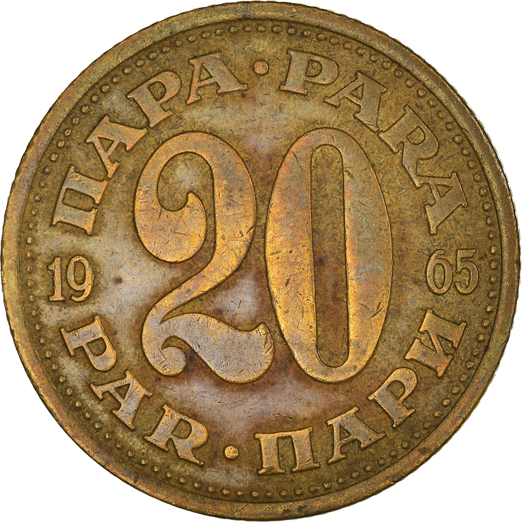 Moneda, Yugoslavia, 20 Para, 1965