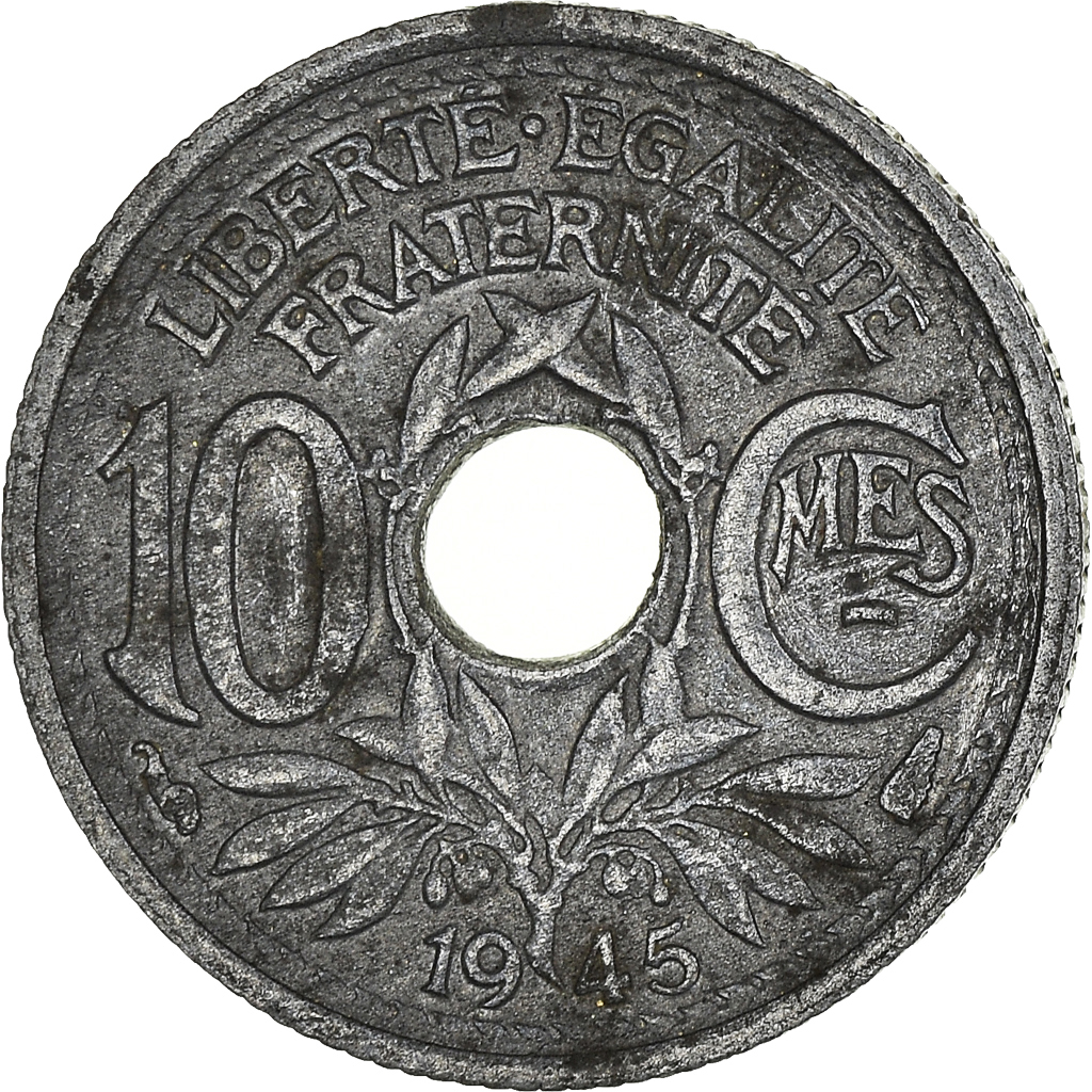 Moneda, Francia, 10 Centimes, 1945