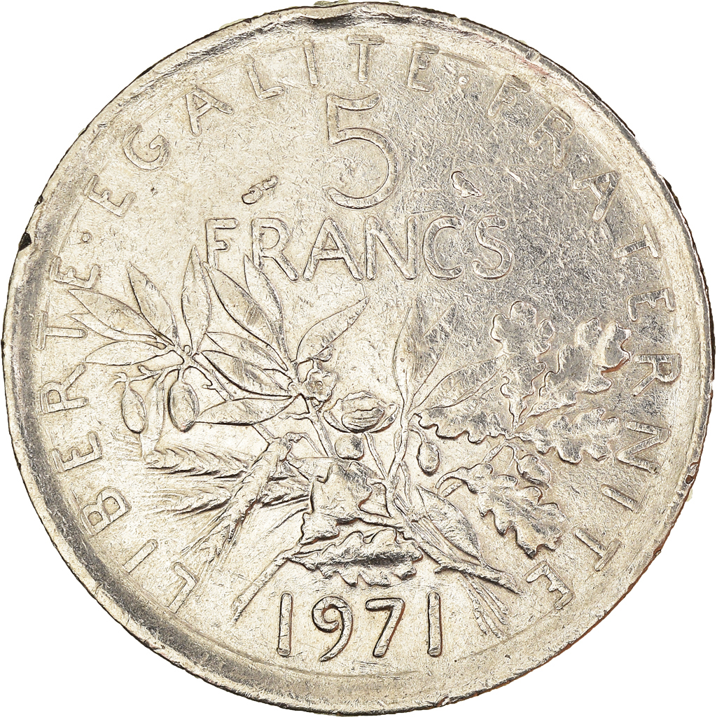 Moneda, Francia, 5 Francs, 1971
