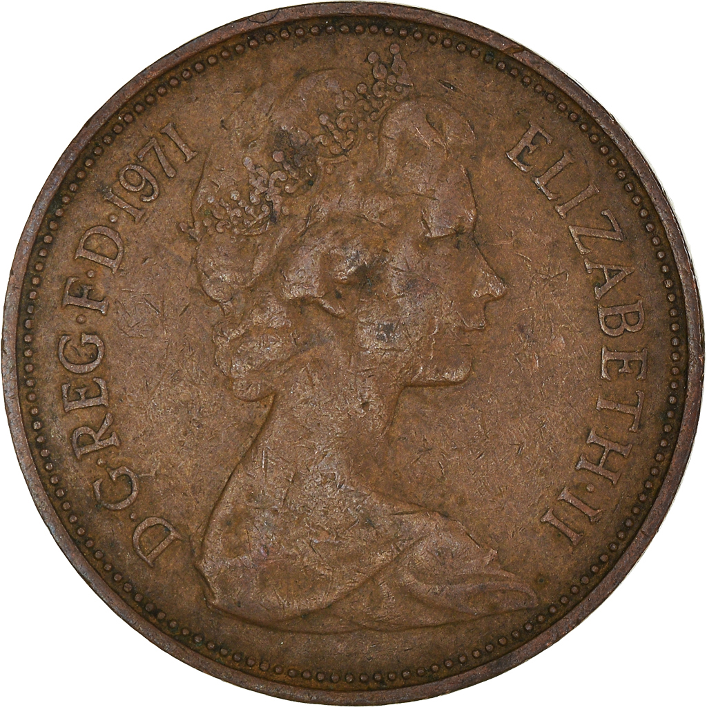 Moneda, Gran Bretaña, 2 New Pence, 1971