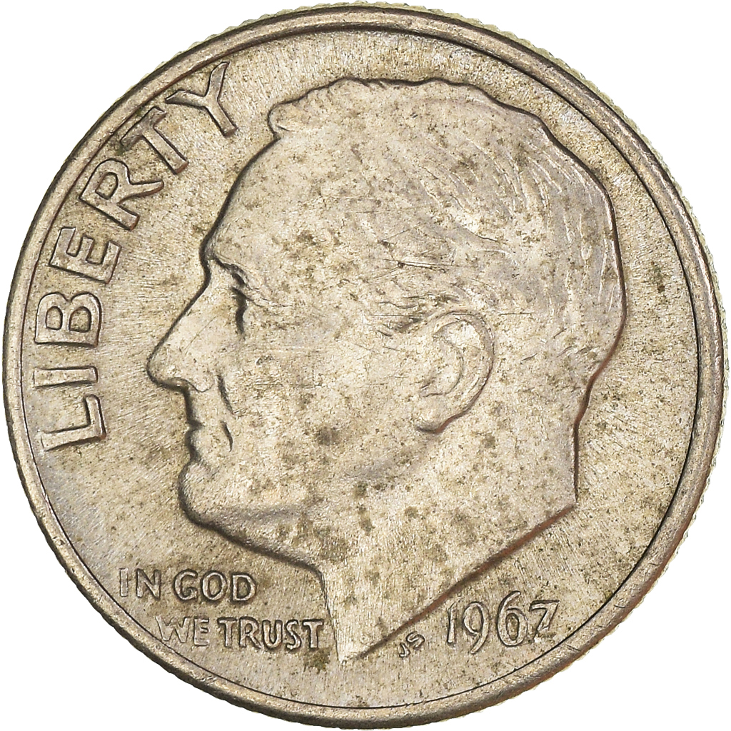 Moneda, Estados Unidos, Dime, 1967