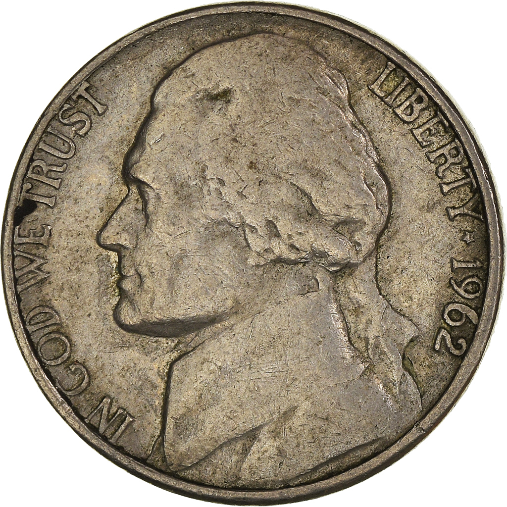 Moneda, Estados Unidos, 5 Cents, 1962