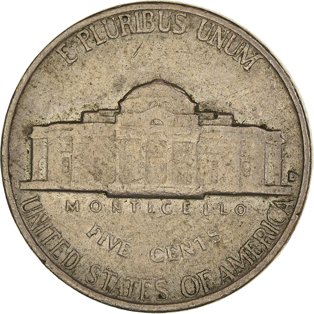 Moneda, Estados Unidos, 5 Cents, 1962