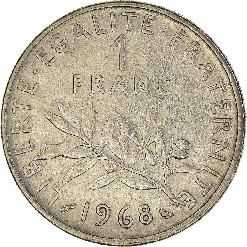 Moneda, Francia, Franc, 1968