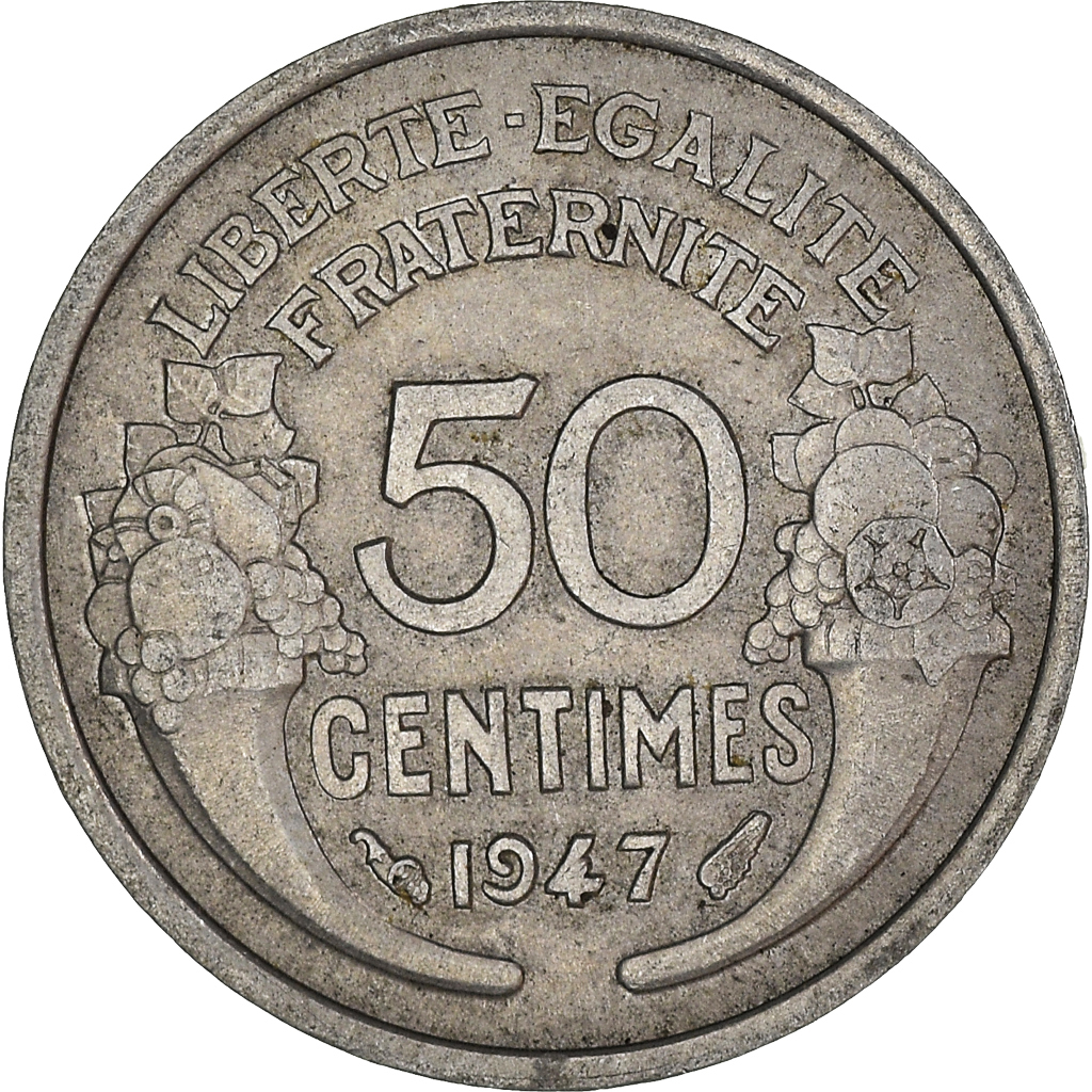 Moneda, Francia, 50 Centimes, 1947