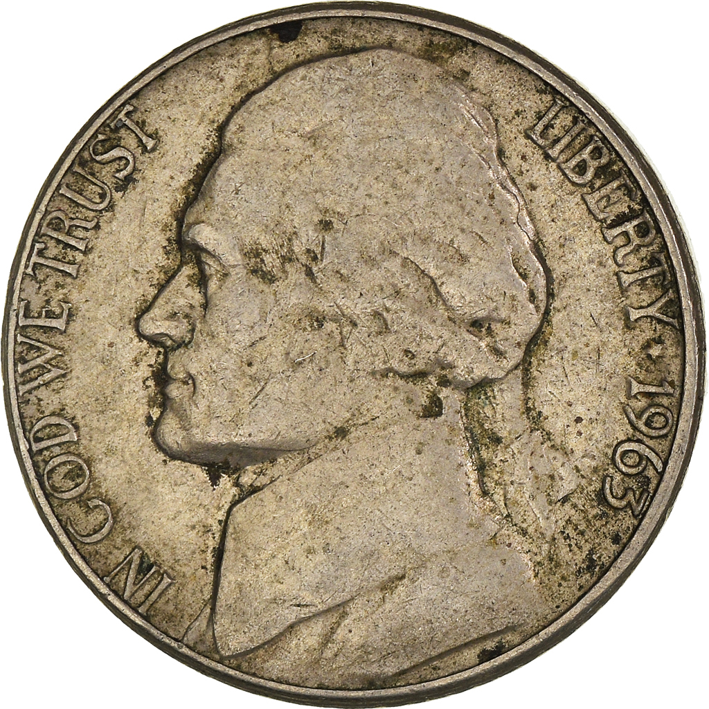 Moneda, Estados Unidos, 5 Cents, 1963