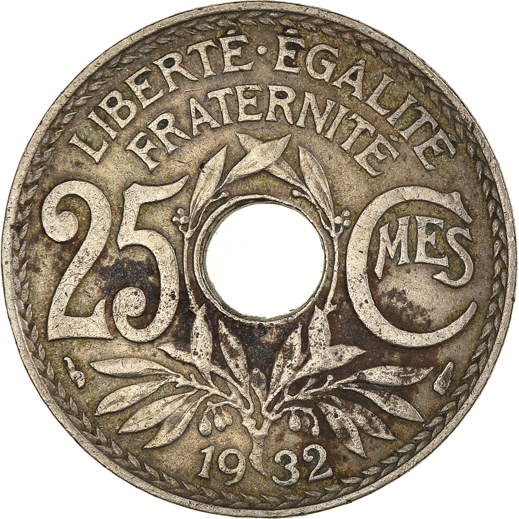 Moneda, Francia, 25 Centimes, 1932