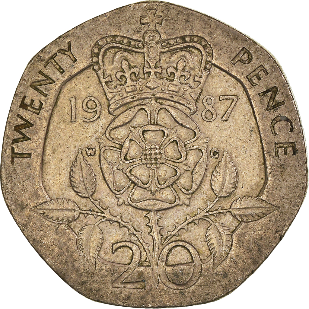 Moneda, Gran Bretaña, 20 Pence, 1987