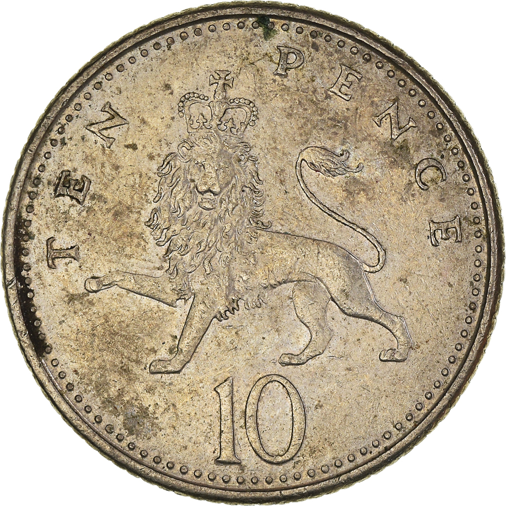 Moneda, Gran Bretaña, 10 Pence, 1992