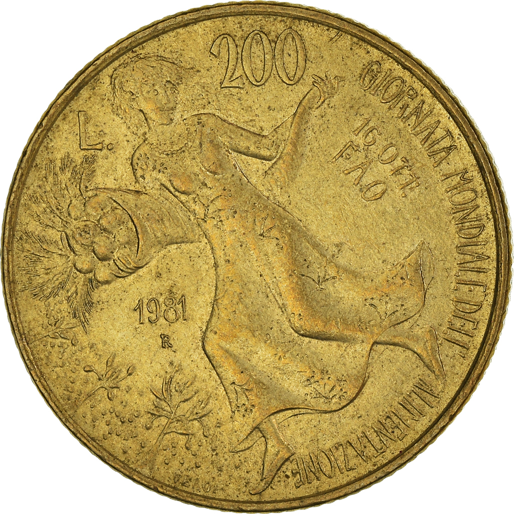 Moneda, Italia, 200 Lire, 1981