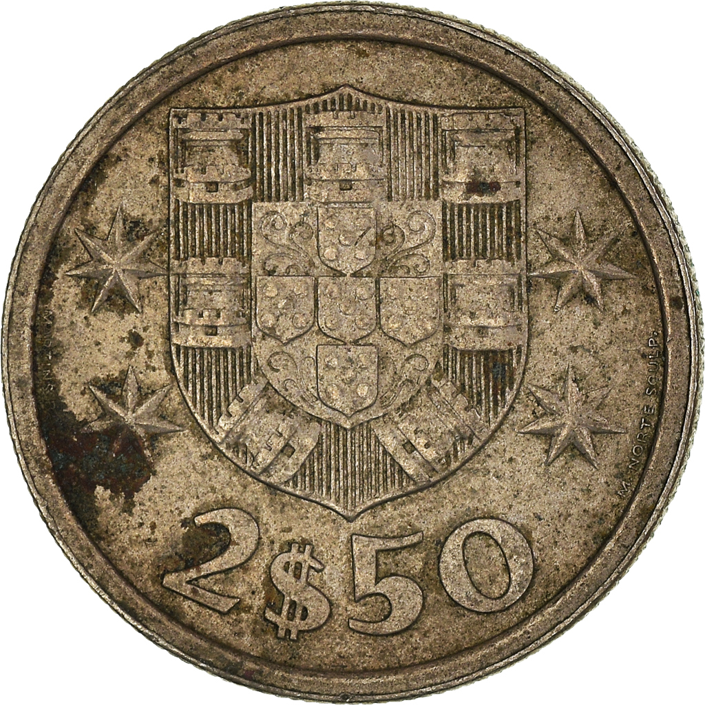 Moneda, Portugal, 2-1/2 Escudos, 1975