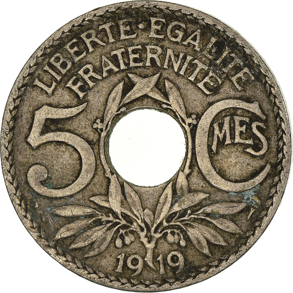 Moneda, Francia, 5 Centimes, 1919