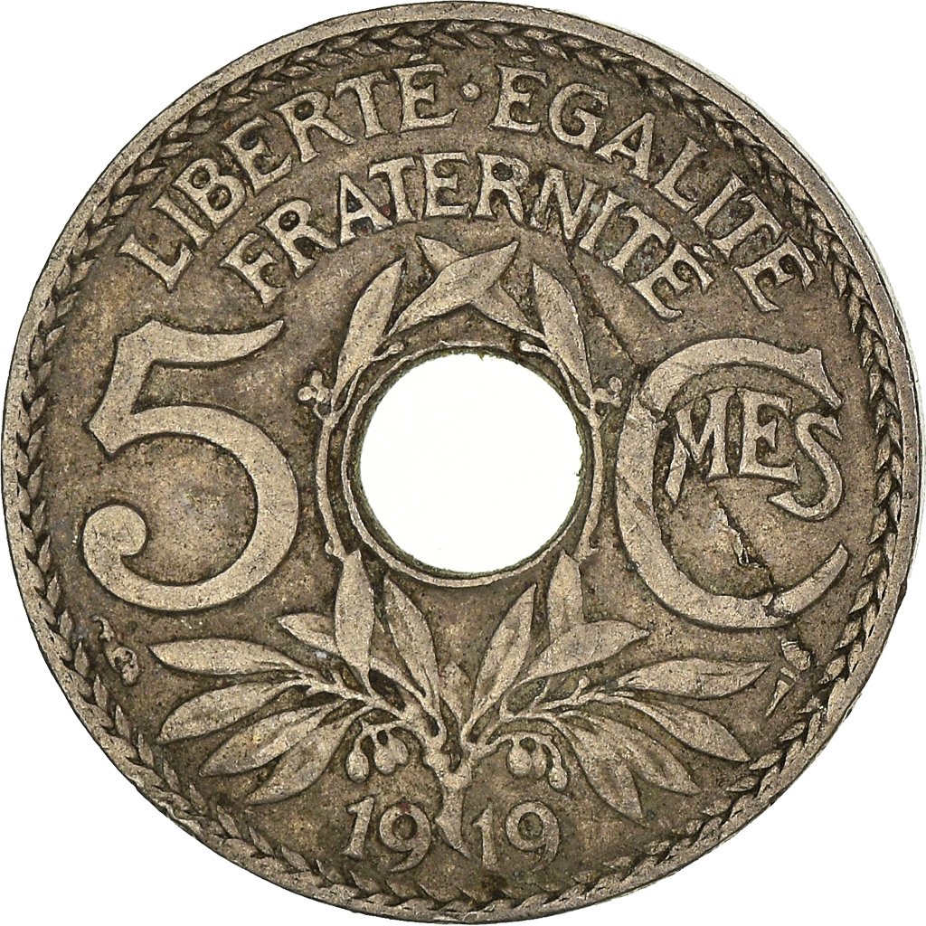 Moneda, Francia, 5 Centimes, 1919