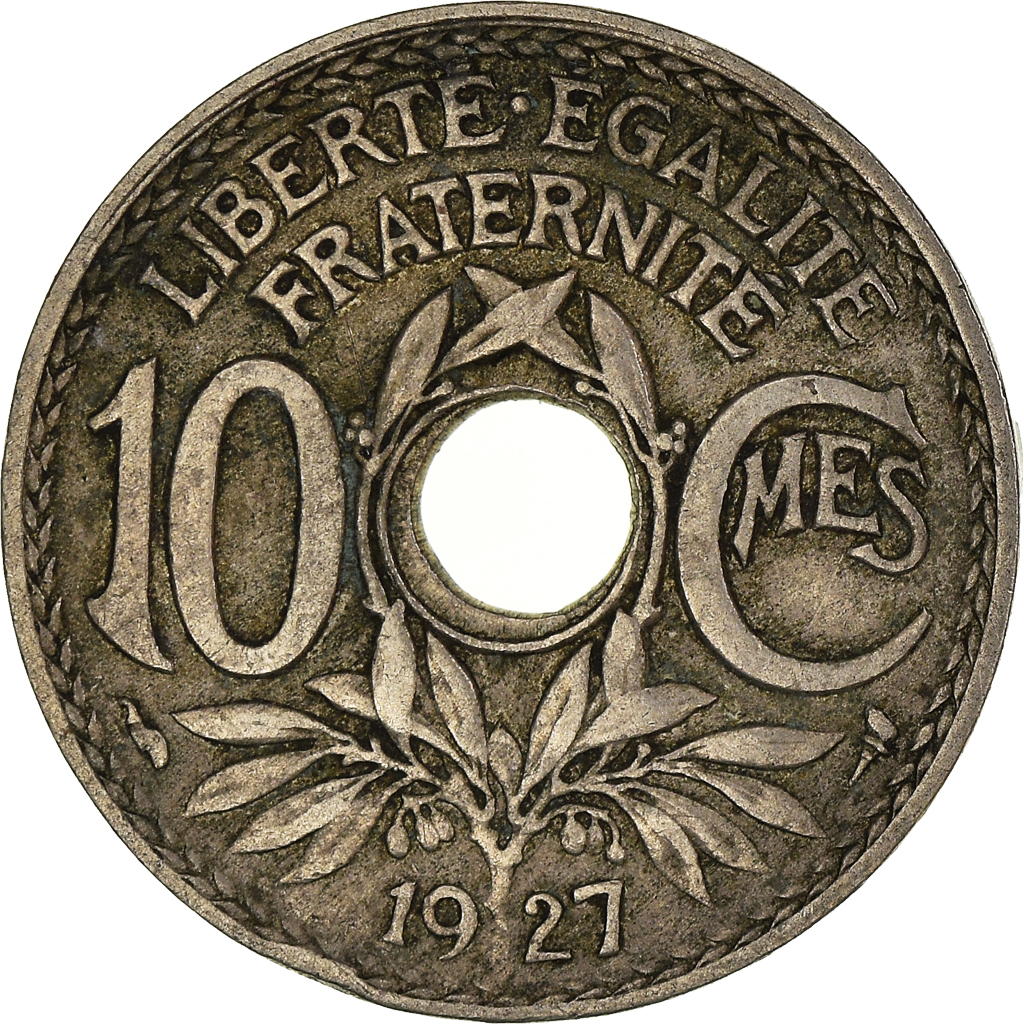 Moneda, Francia, 10 Centimes, 1927