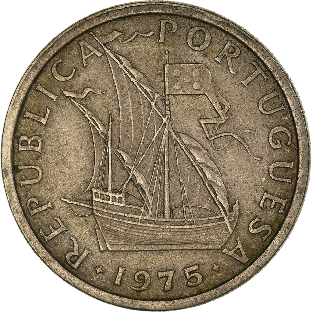 Moneda, Portugal, 5 Escudos, 1975