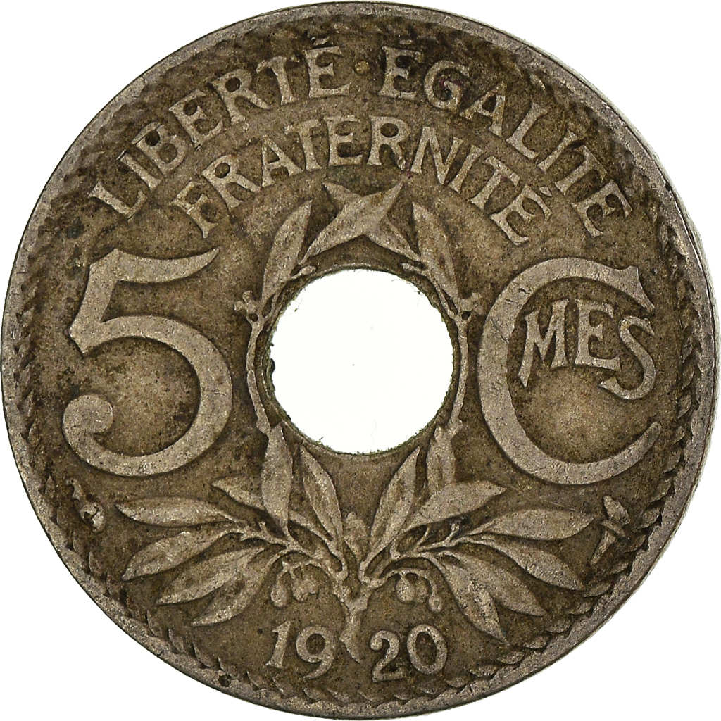 Moneda, Francia, 5 Centimes, 1920