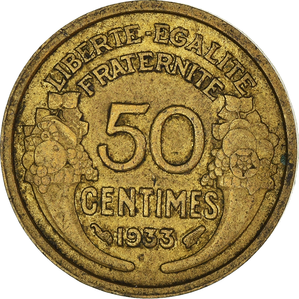 Moneda, Francia, 50 Centimes, 1933