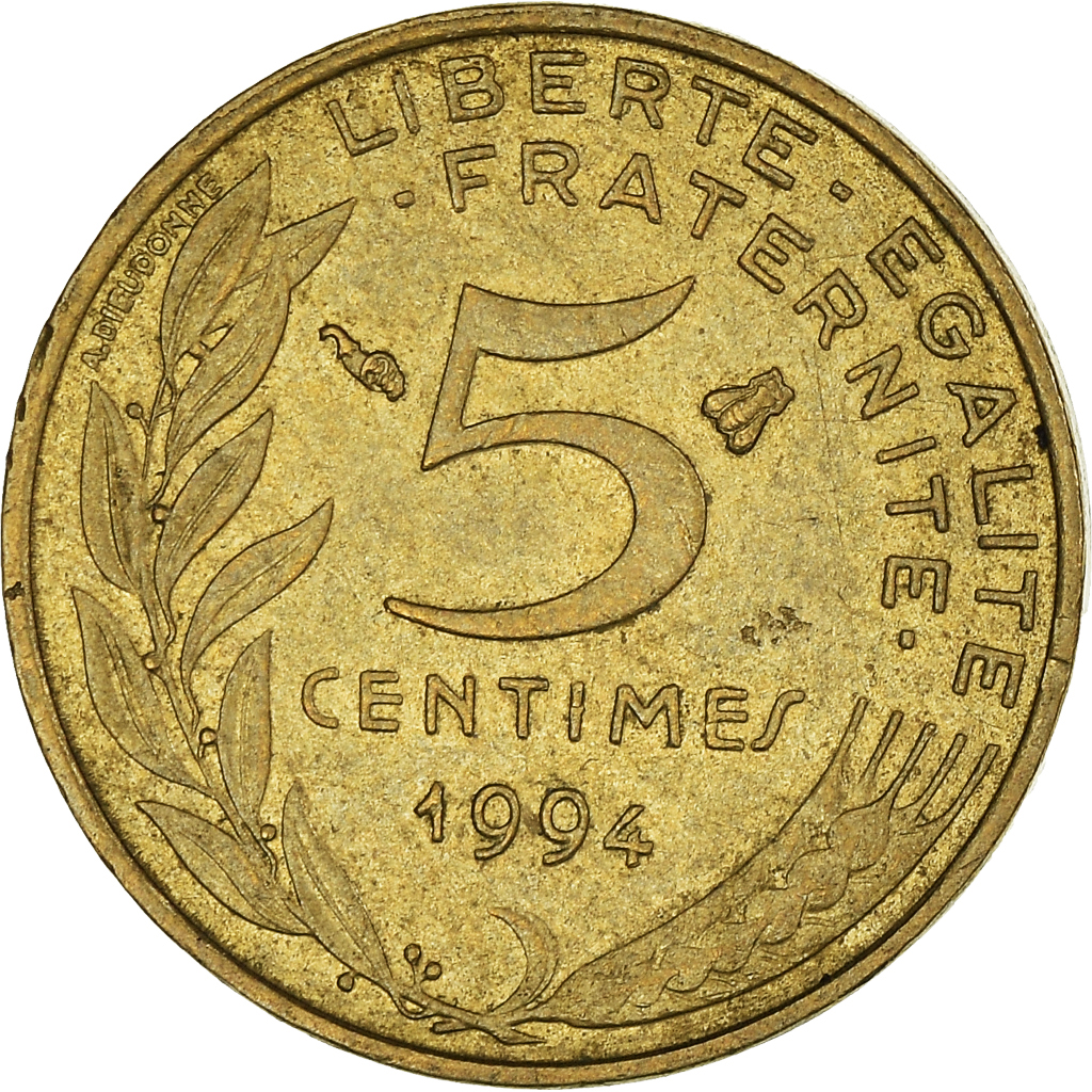 Moneda, Francia, 5 Centimes, 1994