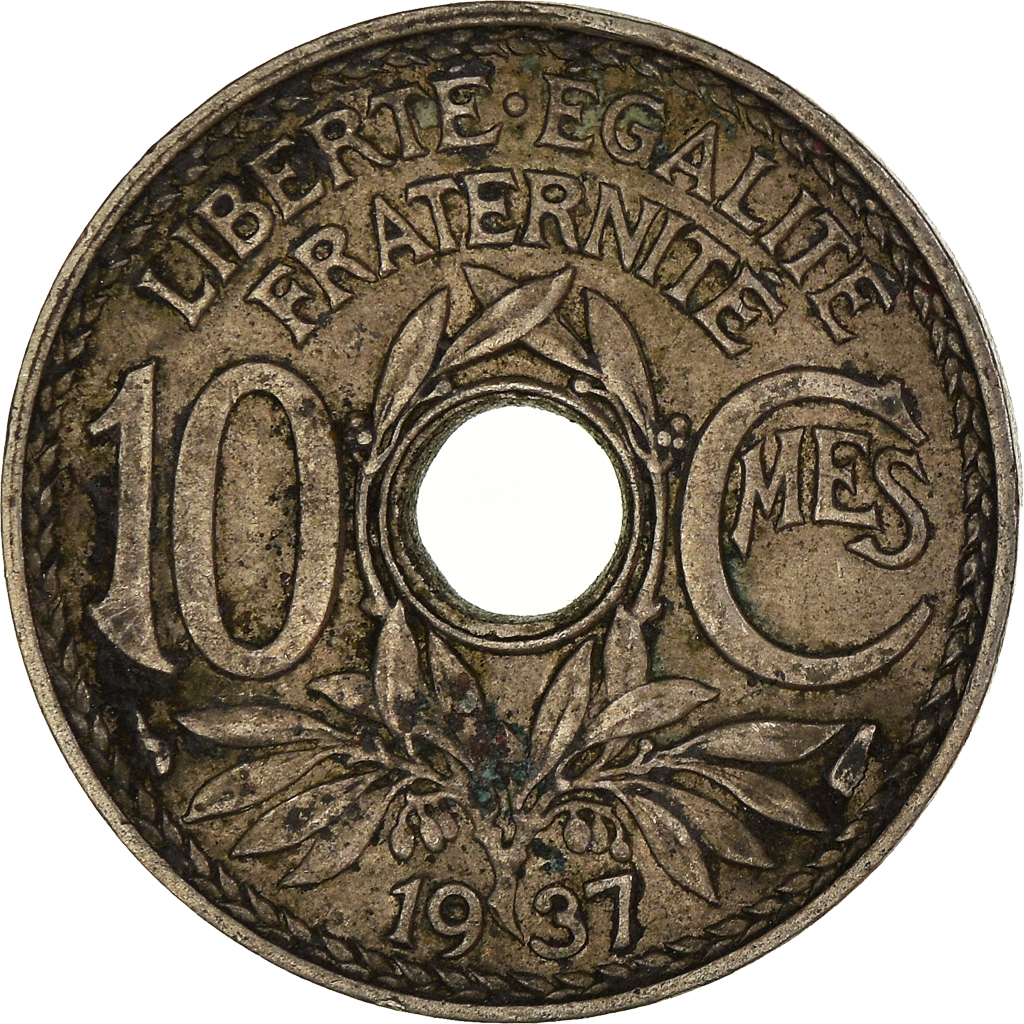 Moneda, Francia, 10 Centimes, 1937