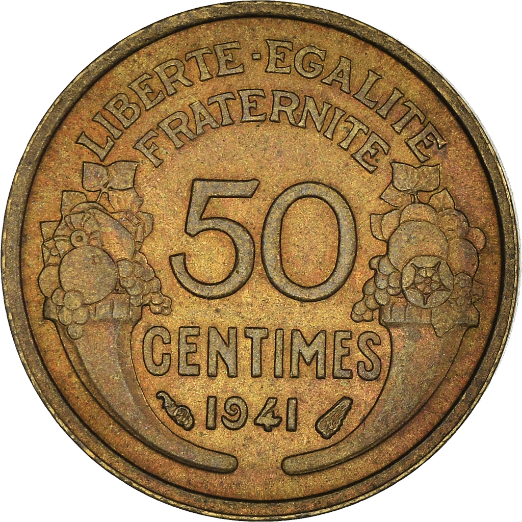 Moneda, Francia, 50 Centimes, 1941