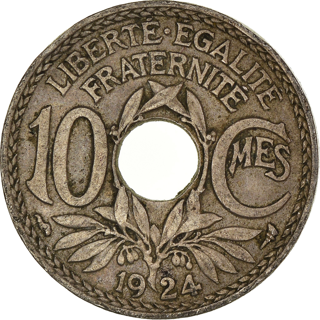 Moneda, Francia, 10 Centimes, 1924