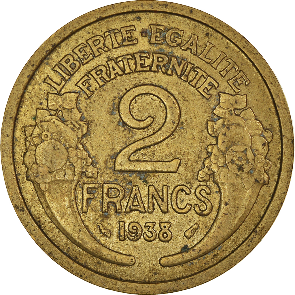 Moneda, Francia, 2 Francs, 1938