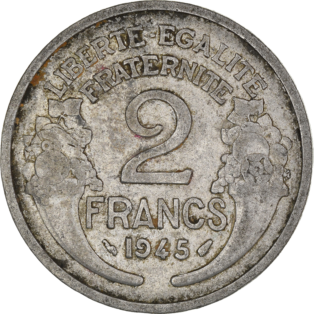 Moneda, Francia, 2 Francs, 1945