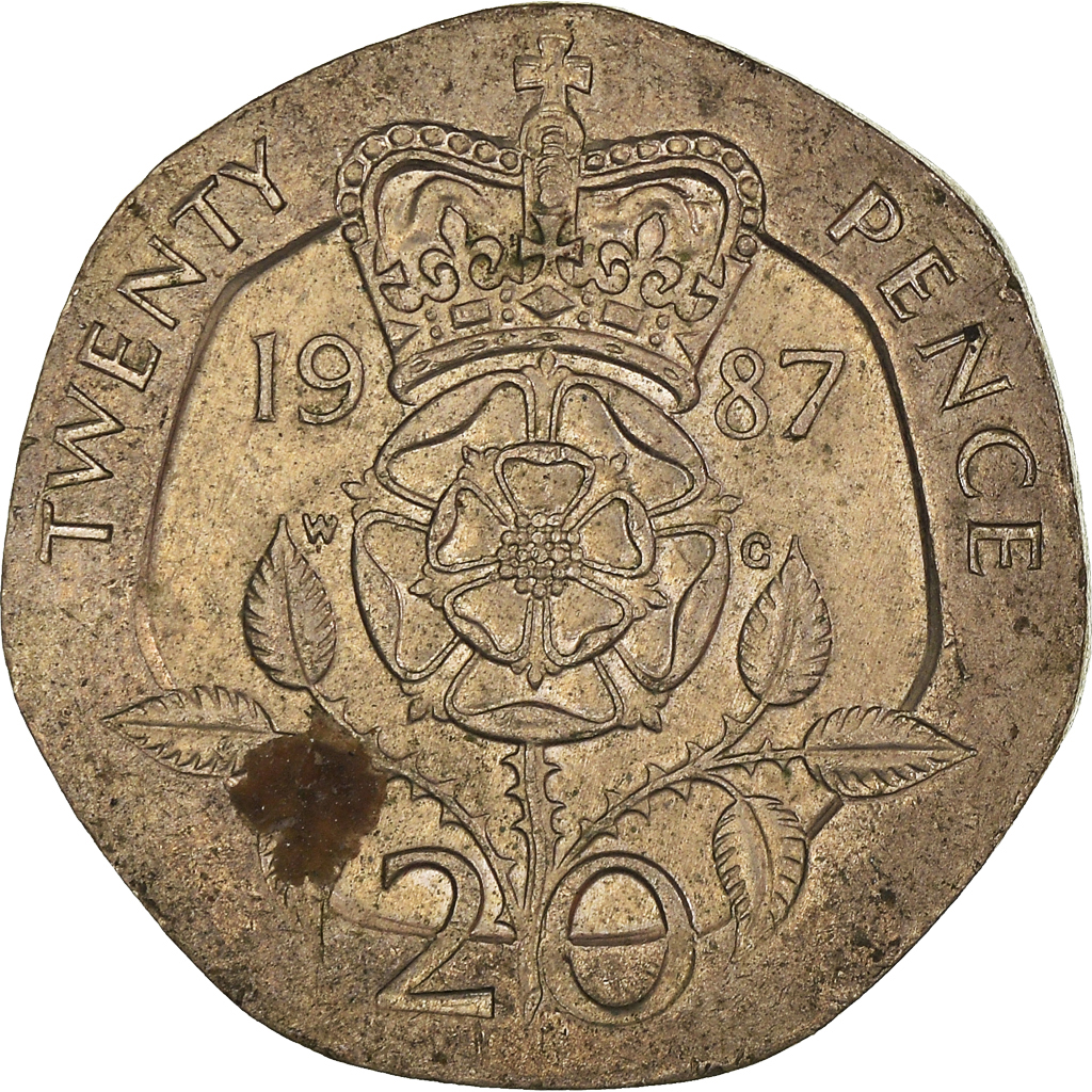 Moneda, Gran Bretaña, 20 Pence, 1987