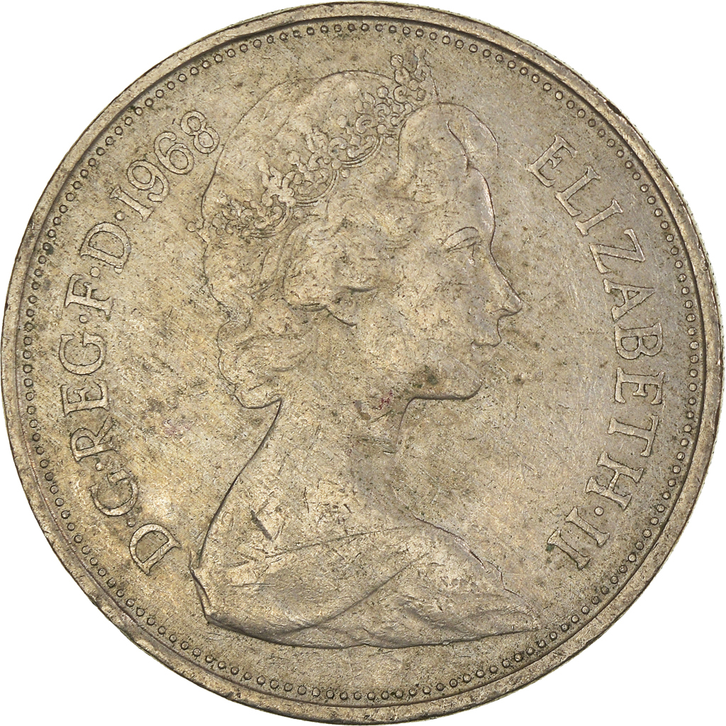 Moneda, Gran Bretaña, 10 New Pence, 1968