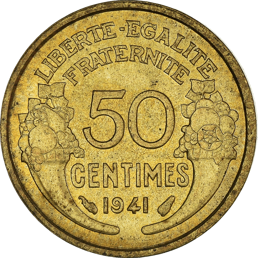 Moneda, Francia, 50 Centimes, 1941