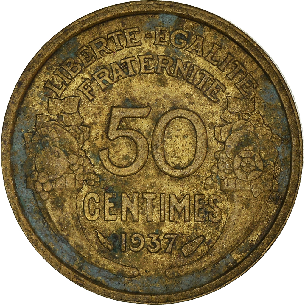 Moneda, Francia, 50 Centimes, 1937