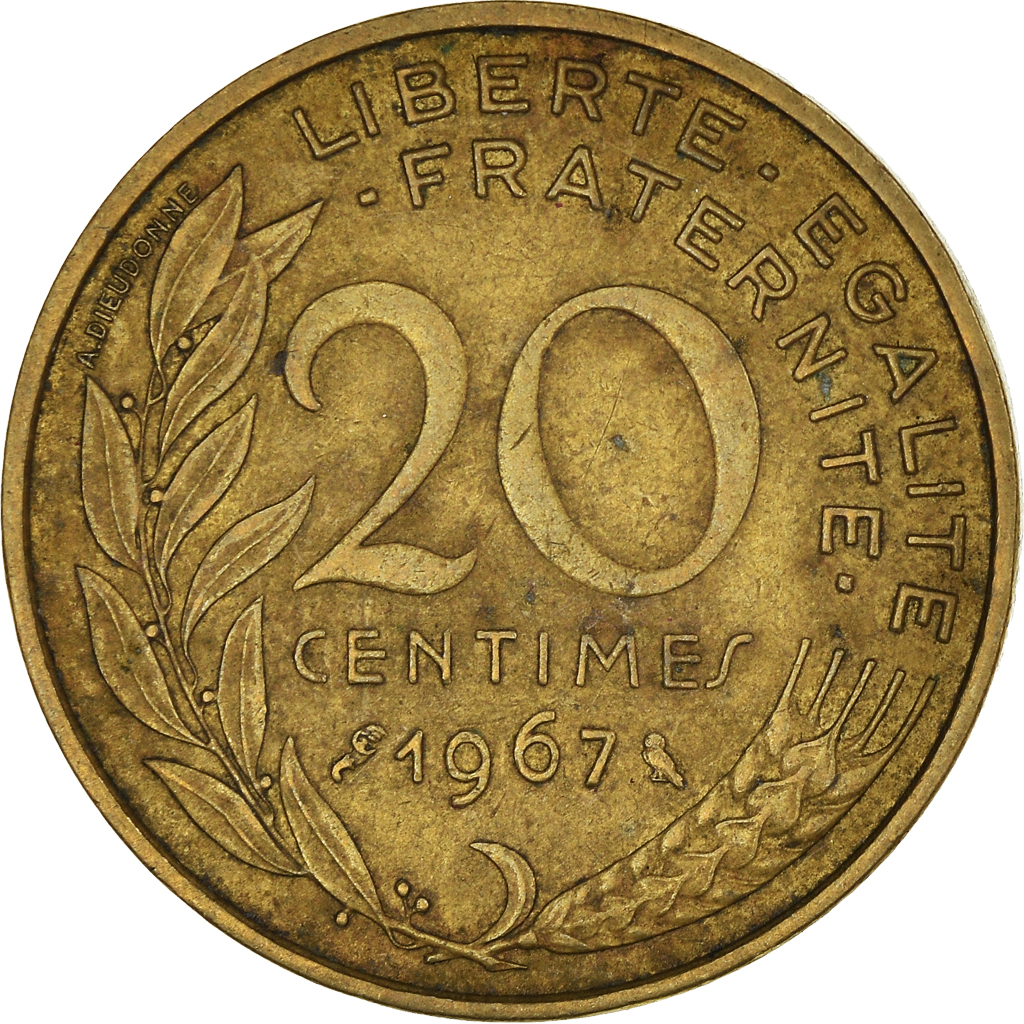 Moneda, Francia, 20 Centimes, 1967