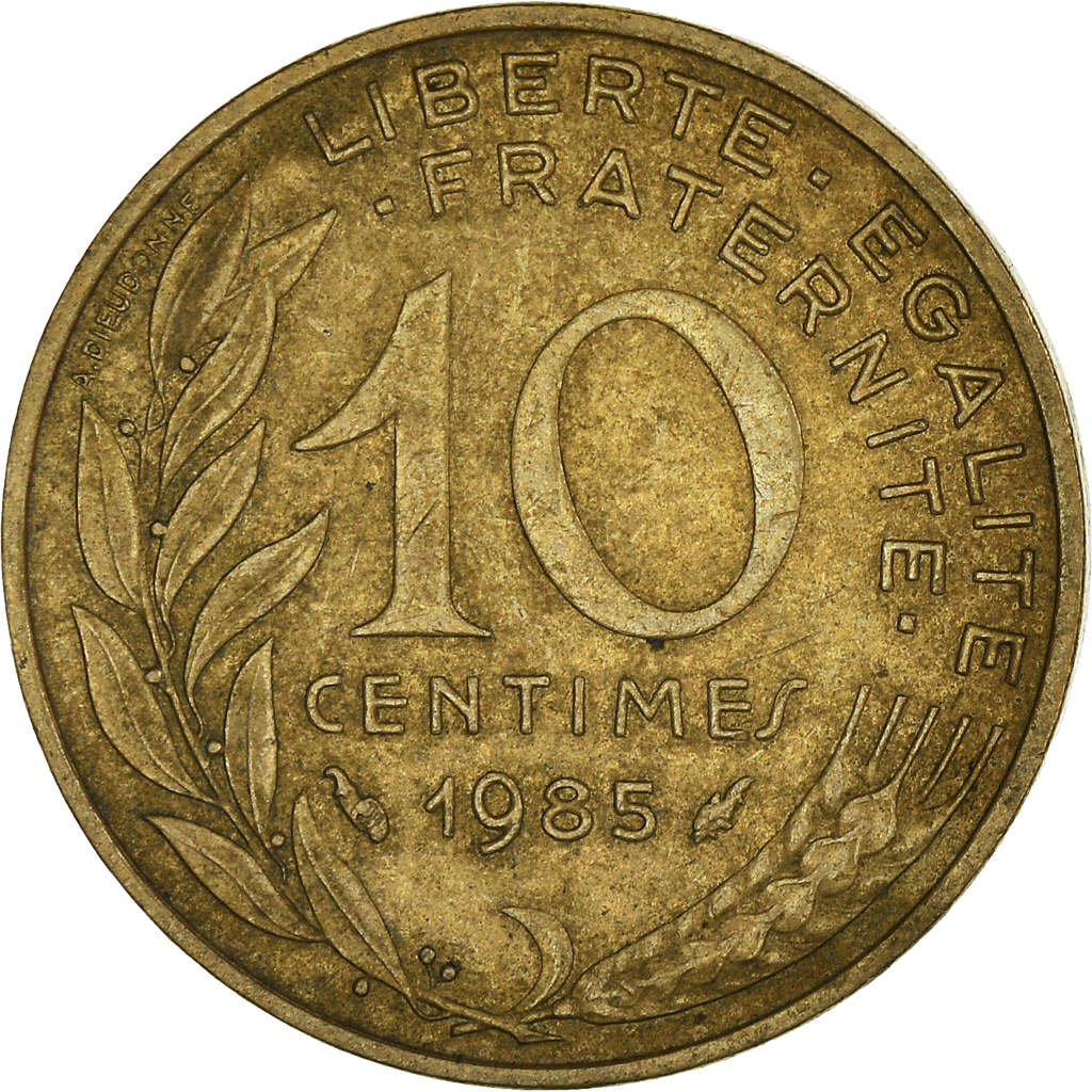 Moneda, Francia, 10 Centimes, 1985