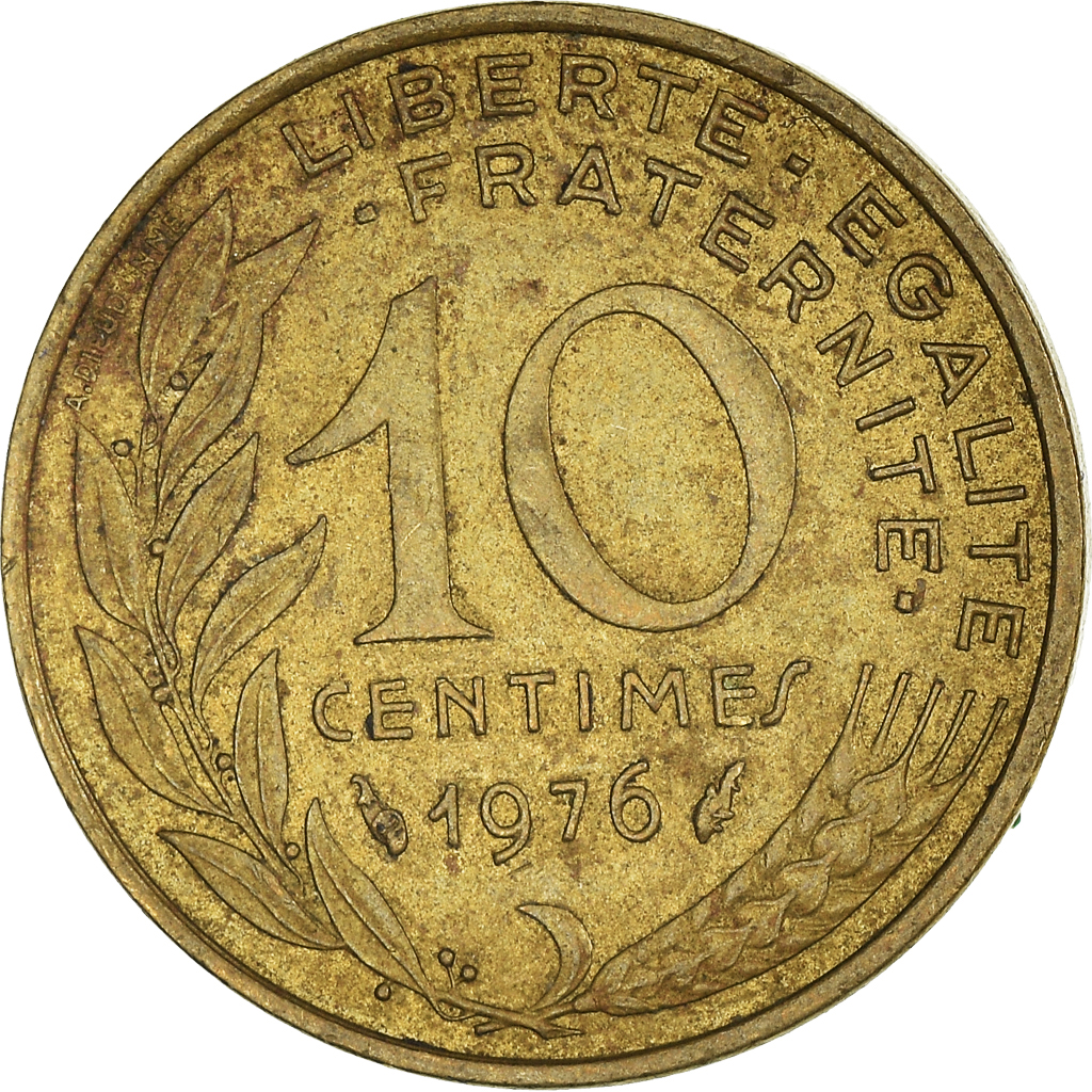 Moneda, Francia, 10 Centimes, 1976