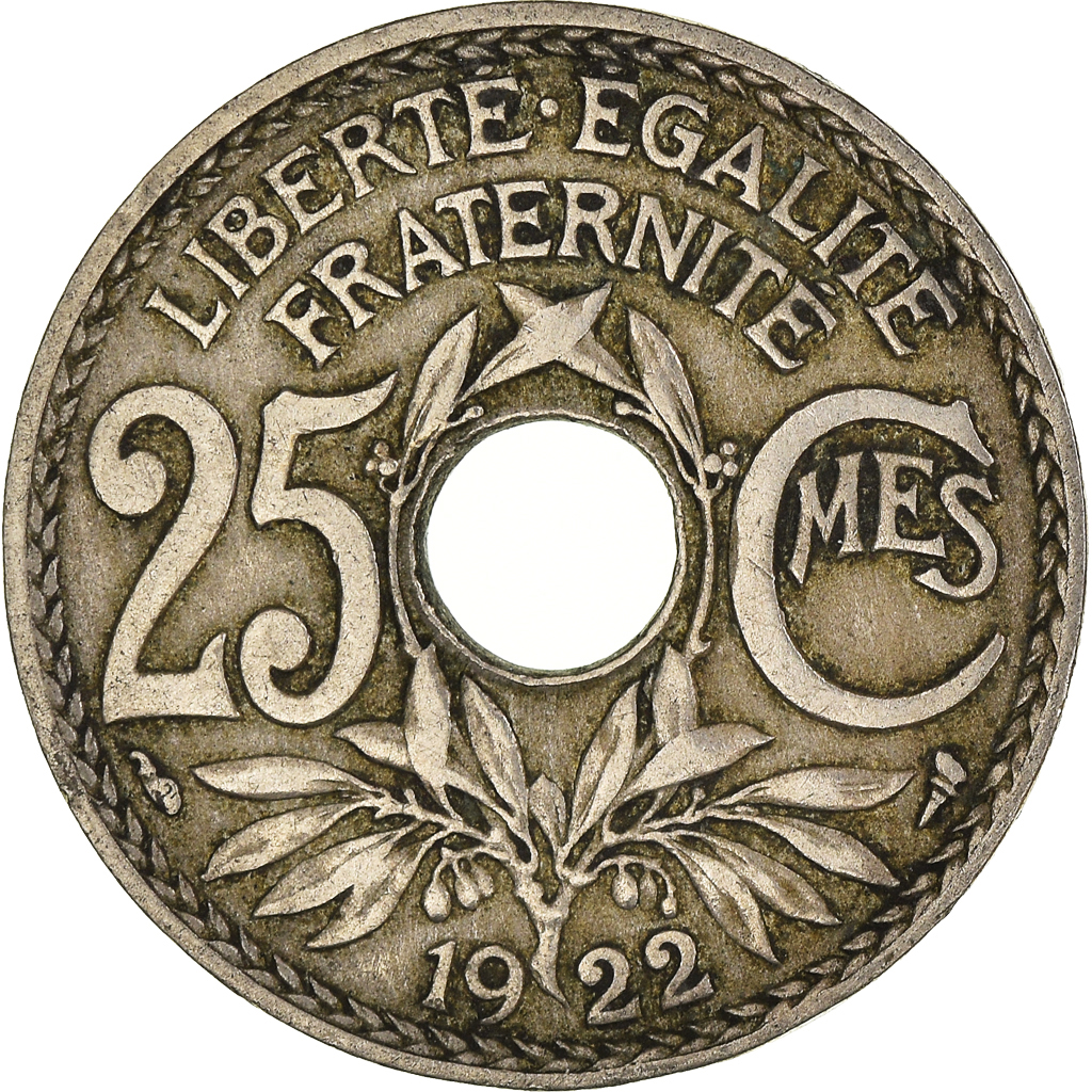 Moneda, Francia, 25 Centimes, 1922