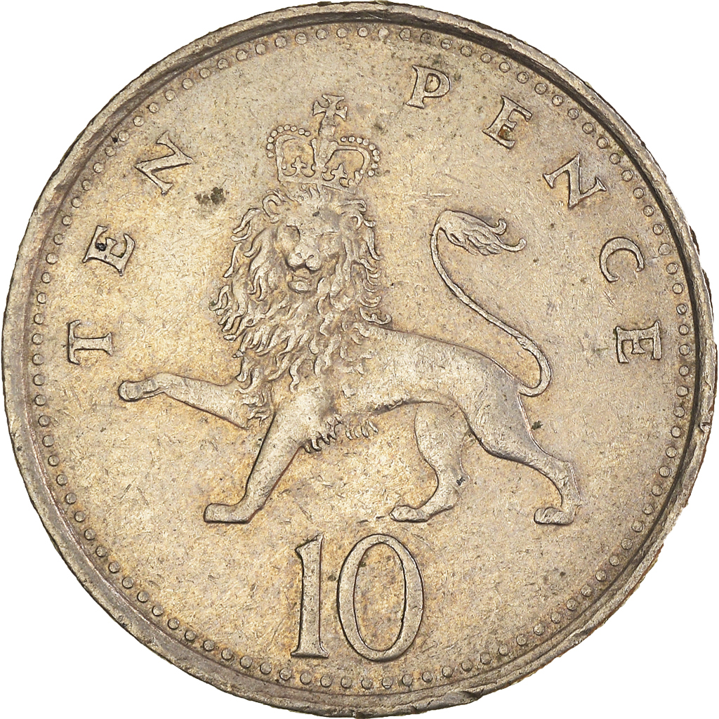 Moneda, Gran Bretaña, 10 Pence, 1992