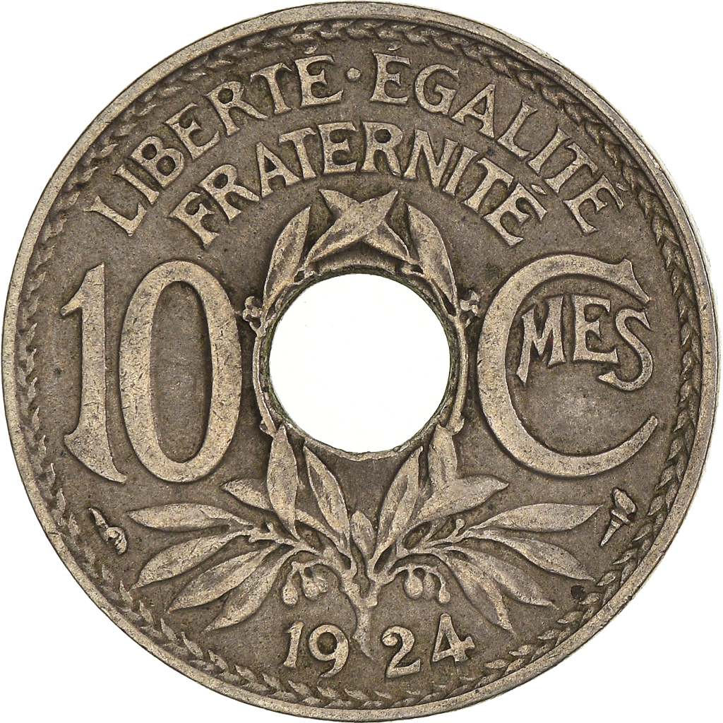 Moneda, Francia, 10 Centimes, 1924