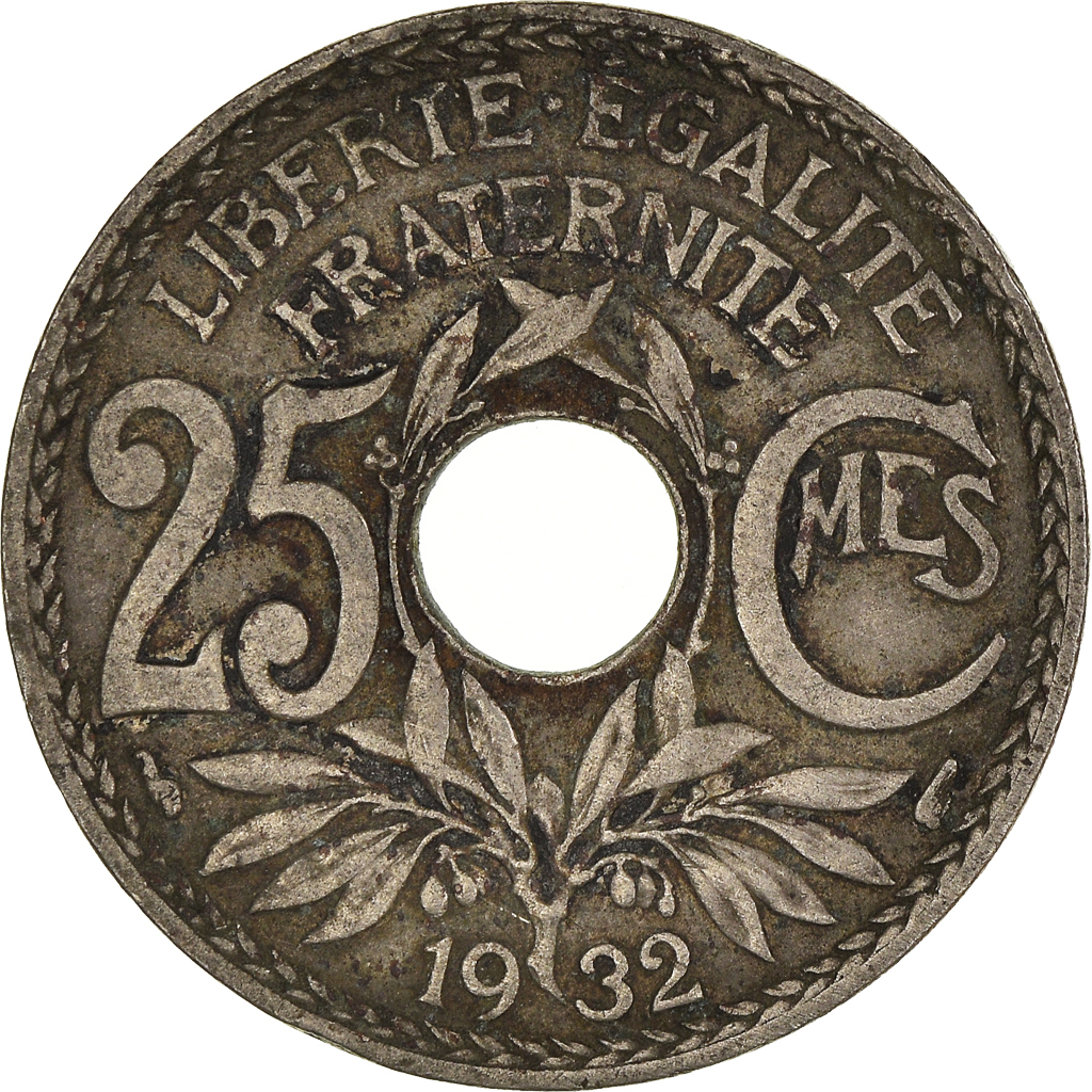 Moneda, Francia, 25 Centimes, 1932