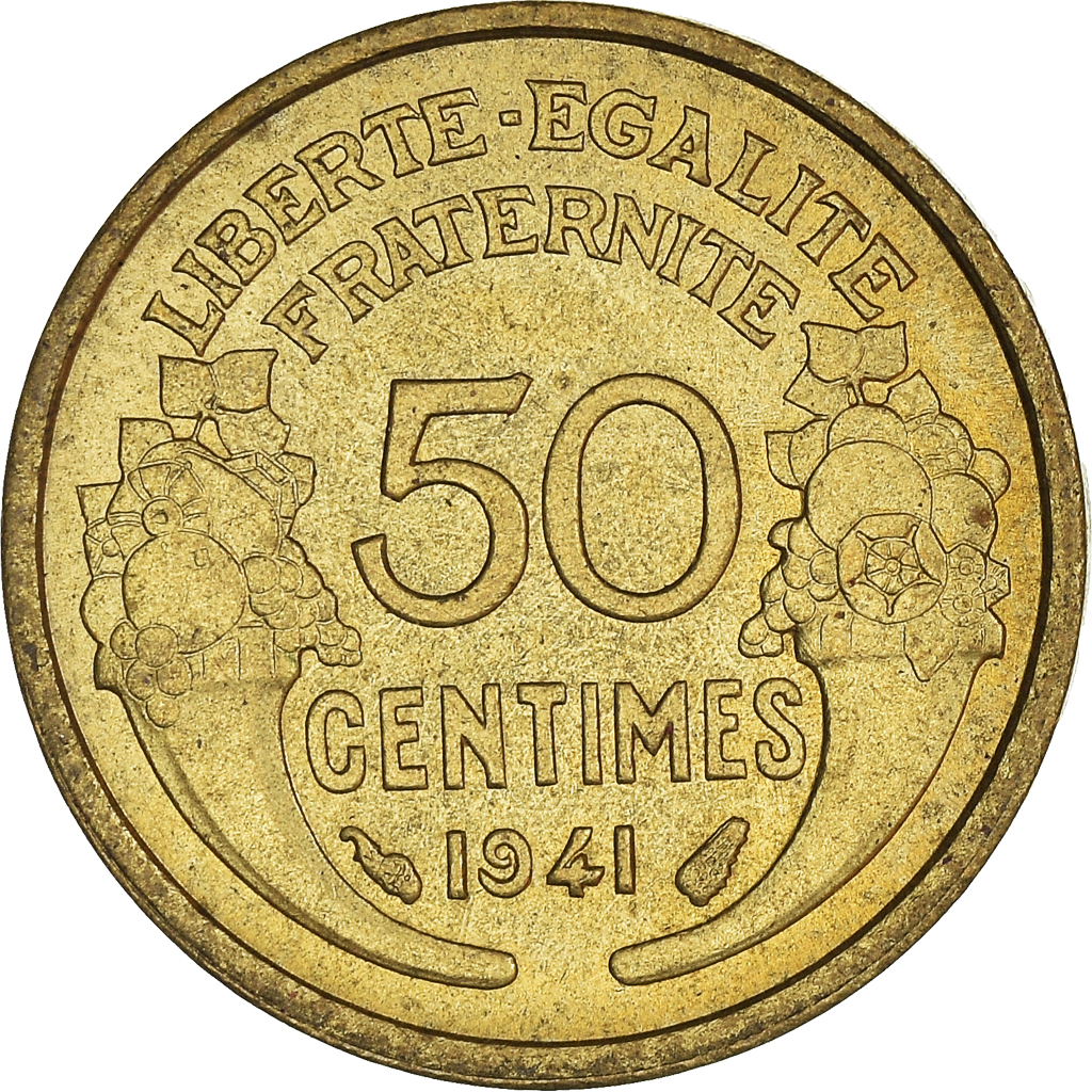 Moneda, Francia, 50 Centimes, 1941