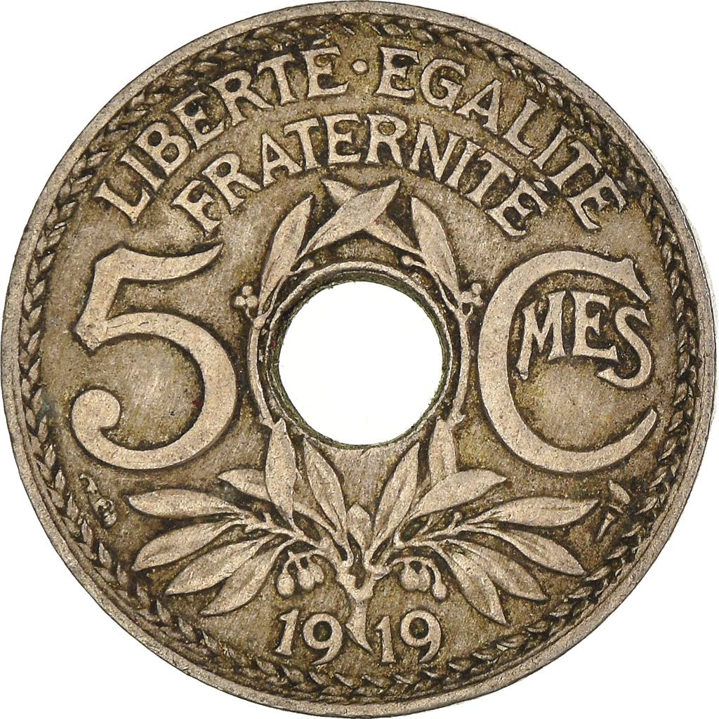 Moneda, Francia, 5 Centimes, 1919